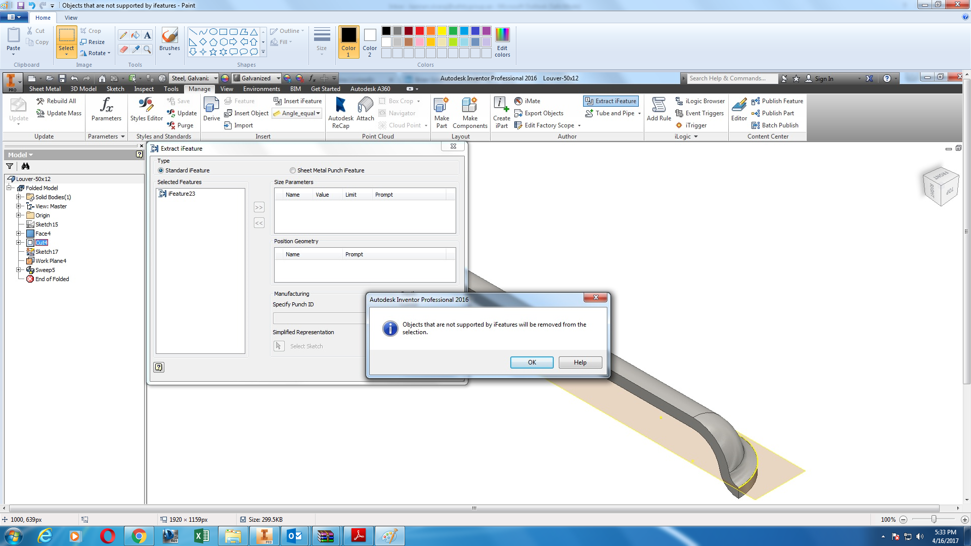 Autodesk inventor punch tool